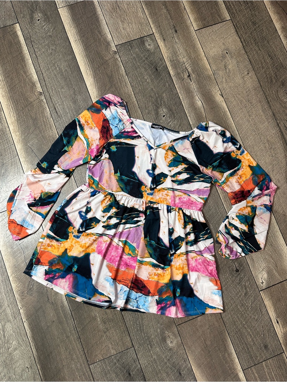 Hemish USA Multicolor Long Sleeve Top